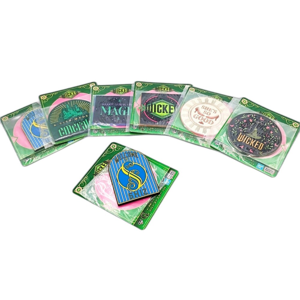 OFFICIAL WICKED Movie - Rubber Coasters Full 6 Piece Set - w/ B5 Mini Poster